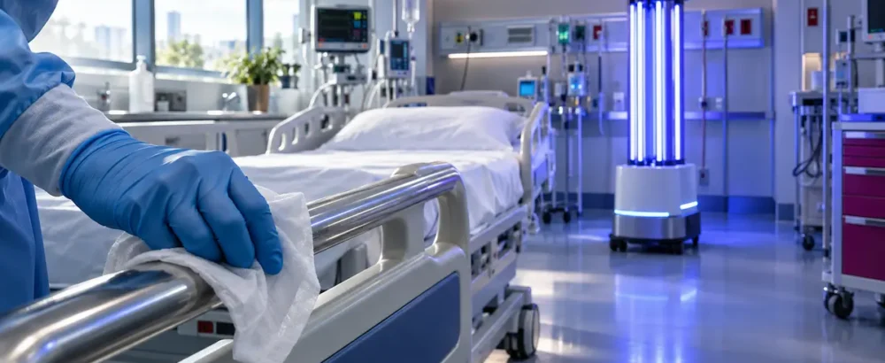 Toallitas desinfectantes y UV-C: eficiencia en áreas de intervención con 98.1% de efectividad